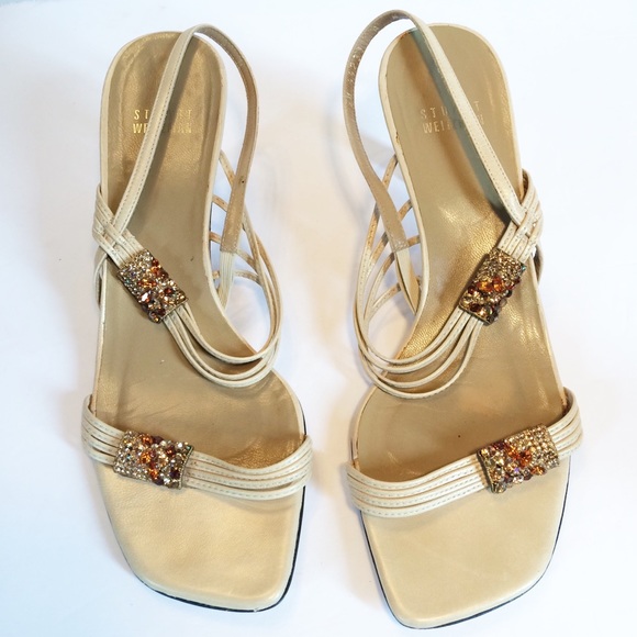 Stuart Weitzman Rhinestone Embellished Sandals - Picture 3 of 7